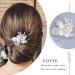Foyte Pearl Flower Hair Comb Wedding Crystal Hair Comb Silver Hair Accessories for Women and Girls - Buy Online on GoSupps.com