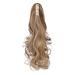 Qunlinta 18 Curly Wavy Ponytail Extension - Ash Blonde & Light Brown Clip-in Synthetic Hairpiece - Buy Online on GoSupps.com