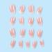 Buy Short Press on Nails - Oval Shape Pink White Gradient Coffin Glossy Full Cover Stick on Nails for Women & Girls | 24pcs Acrylic Artificial Nails - Buy Online on GoSupps.com