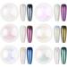 Ledsuuei 6 pieces white Chrome nail powder chrome powder with glitter-mere-maiden-pearl effect shimmer pearl chrome nail powder suitable for DIY-bright nail art f-pearl