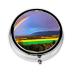 Evening Rainbowround Pill Box 3 Compartments Round Pill Box Organizer for Purse Or Pocket Portable Travel Pill Box