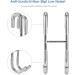 Simtive 10-Inch Shower Squeegee Set with Hooks - Ideal for Shower Doors, Mirrors, and Windows - Silver - Buy Online on GoSupps.com