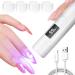 Handheld UV Nail Lamp Mini UV Lamp for Gel Nails Rechargeable LED Screen Nail Dryer Gel Nail Lamp for Curing Glue Gel Nail Gems for Nail Art 2 Modes 4 Free Silicone Stamps Set (Nail Lamp)