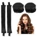 Heatless Hair Curler 2PCS Satin Heatless Curls Set Heatless Curlers Headband with Hairnet Hair Curlers No Heat Heatless Curling Set For Sleeping Overnight Lazy Curlers DIY Hair Styling Tools (Black)