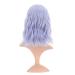 VCKOVCKO Natural Wavy Grey Blue Bob Wig with Bangs - Pastel Shoulder-Length Synthetic Cosplay Hair - Buy Online on GoSupps.com