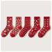 Chinese New Year Red Socks Autumn and Winter Women's Cotton Socks and Zodiac Socks China Spring Festival Retro Baby Girl (Color : RED-3 Size : 34-39) 34-39 Red-3