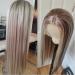 Aisom Long Straight Ombre Lace Front Wig - 22IN Highlight Blonde for Women - Buy Online on GoSupps.com