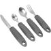 Adaptive Utensils Set - 4 Piece Stainless Steel Cutlery for Arthritis Relief | Ergonomic Knife Fork & Spoon - Buy Online on GoSupps.com