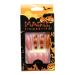 Halloween Press on Nails Medium Length Fake Nails Acrylic Nails Pumpkin Black Flame Cross head Design Nails Fake Nails Glue for Women and Girls the Most Fashionable Nail Decoration Halloween