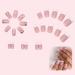 press-on nails French square fake nails short press-on nails reusable short nails press-on cute nails set for women DIY family party date wedding manicure tips - Buy Online on GoSupps.com
