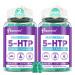 ELLAMENTZ 5HTP Gummies + GABA - Melatonin Free -Magnesium Glycinate Ashwagandha L-Theanine L-Tryptophan & Vitamin D3 | Relaxation & Calm Gummies | Nighttime Support for Adults 2 Pack