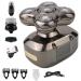 Head Shavers for Bald Men 5 in 1 Men Shaver Hair Clipper Wet & Dry Nose Hair Trimmer Face Washer Chargeable 5 Cutter Head for Shaving Haircut Shaved Blad