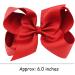 2Pcs 6 Inch Large Grosgrain Ribbon Red Hair Bows Barrettes Clip for Girls | School Hair Accessories for Toddlers & Teens - Buy Online on GoSupps.com