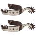 Frdhee West Cowboy spores 2 pieces of horse pores western spores Zinklegung vintage men spores handmade riding porn with rotatable gear gear rain accumulation for horses