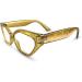 Stylish Rich Green Gold Geometric Cat Eye Reading Glasses for Women - Comfortable 1.5x Readers for All Face Shapes - Buy Online on GoSupps.com