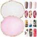 Harz nail art pallet found 2 pieces gel polish holder color mixing pigment plate palette with gold rim for nail diy design nail art