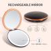Kostlich Travel Makeup Mirror with Lights - 2-Sided 1x/7x Magnifying Compact Mirror - Rechargeable & Portable - Black - Buy Online on GoSupps.com