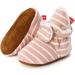 TMEOG Baby Booties Slippers | Infant Boots for Boys & Girls | Winter Sock Crib Shoes 0-18 Months | D Pink Striped - Buy Online on GoSupps.com