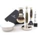 Jag Shaving Razor set-3-part shaving set-Jag's Lee Range-Silberspitz Dachshaar Razor brush-5 razor blades of shaving plane-shaving rapids-Green Hornimitation