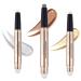 SlZZ eyeshadow stick light to dark brown cream eyeshadow pen shiny shadow rods waterproof durable smoky eyeshadow pen (champagne brown) 3 pieces