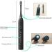 VALSEEL Sonic Electric Toothbrush for Adults - 8 Brush Heads, 6 Cleaning Modes, Smart Timer, IPX7 Waterproof - Rechargeable Travel Toothbrushes, Black - Buy Online on GoSupps.com