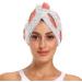 Watercolor Strawberry Dry Hair Cap & Towel Set | Quick Dry Soft Super Absorbent - 2 Piece with Button Headband - Buy Online on GoSupps.com