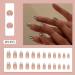 Buy Silver French Tip Press on Nails - Medium Almond Glossy Full Cover - 24 Pcs Acrylic Reusable Stick on Nails for Women & Girls - Perfect Nail Decorations - Buy Online on GoSupps.com