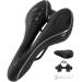 OUXI Comfort Bike Seat Comfortable Gel Bicycle Saddle Replacement Soft Padded with Shock Absorbing Waterproof for MTB Mountain Bike Road Bike Exercise Bike Men Women and Ladies Black