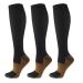 Hycoprot 3 pairs of compression stockings for women and men compression socks Support stockings 15-20 mmHg running stockings compression for fitness flight sports running cycling trip black and yellow L-XL