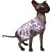 Kotomoda Cat's T-shirt Lilac sculls for Sphynx and naked cats (Small) - Buy Online on GoSupps.com