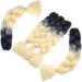 Buy Braids Extensions - Kanekalon Crochet Hair 5pcs 60cm Colorful Black & Light Blonde - Shop Quality Synthetic Hair for International Shipping! - Buy Online on GoSupps.com