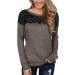 Coffee Knitted Lace Patchwork Tunic Top for Women - Cozy Winter Pullover Shirt - Buy Online on GoSupps.com