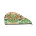 Leopard and Palm Leaves Coral Velvet Dry Hair Cap Perfect for Home Travel Pool Parties Beaches Baths and More