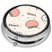 Peachy Cutieround Pill Box - 3 Compartment Travel Organizer | Portable Black Pill Box for International Shipping - Buy Online on GoSupps.com