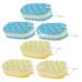 Healeved 6pcs Three Layer Bath Sponge Shower Body Scrubber Dead Skin Remover Bath Shower Loofah Sponge Pouf Loofahs Sponge Shower Exfoliating Sponge Shower Brush Miss Frosted Body Wash