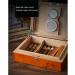 Humidors 30 Cigar Humidors Portable Cigar Storage Box Cigar Box with Thermometer with Non-Slip Partition (Color : Yellow Size : 24 * 18.5 * 6.5cm) 24*18.5*6.5cm Yellow - Buy Online on GoSupps.com