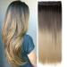 63cm 1 Tresse Hair Part Clip in Extensions Hair extension hair compression hair part Heat-resistant human hair like real hair smooth dark brown to ashblond 25 "(63cm) -120g