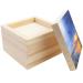 BILLIOTEAM 6 Pack Unfinished Square Wood Panels 6 x 6/15cm x 15cm Blank Wooden Canvas Cradled Painting Panel Boards for Drawing Painting Pouring Wood Burning and DIY Arts Crafts Projects