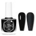 MEITREND Glittery black nail polish quick-drying and long-lasting black color polish with glitter regular non-toxic UV lamp free for women DIY quick-drying 7 ml (black)