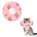 SINGOMON 1PC Cute Cat Recovery Collar Soft Pink Strawberry Neck Cone for Cat s Head Wound Healing Protective Cone After Surgery Recovery Elizabethan Collars for Small Pets(M)