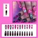 Halloween Ghost Face Press on Nails - 24 Pcs Coffin False Nails for Women and Girls with Nail Glue - DIY Acrylic Halloween Decoration - Buy Online on GoSupps.com