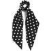 SUSULU Hair Scarf Scrunchies for Women Plain Hair Bobbles Solid Color Fabric Scrunchy Elastic Hair Ties (Black White) - Buy Online on GoSupps.com