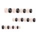 Mouyouglow Short Squoval Black Nude Cat Eye Press On Nails | Glossy Artificial Fingernails with Glue - Q31 - Buy Online on GoSupps.com