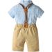 AmzBarley Baby Boys Gentleman Suit | Kids Tuxedo Rompers with Bowtie | Khaki | 1-2 Years - Buy Online on GoSupps.com