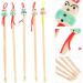 HOLIDYOYO 5pcs Bamboo Ear Cleaning Tool Cartoon Doll Head Design for Safe and Gentle Ear Wax Removal Skid Resistant for Personal and Family Use - Buy Online on GoSupps.com