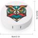 Psychedelic Owl Contact Lens Case - Cute Portable Round Storage Box with Mirror for Travel & Daily Use - Buy Online on GoSupps.com