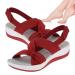 Chaies sandals with foot vault support for women - comfortable low wedge heeling shoes with adjustable straps for the summer beach - summer beach sandals elegant shoes comfortable 37 EU red