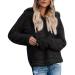 Bigfanshu Women's Sweaters Casual Fleece Long Sleeve Pullover Blouse Shirts Sweatshirt Black