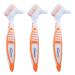 Wellsamed denture toothbrush denture brush for third teeth (3 pieces orange) 1 piece (pack of 3) orange