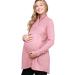 My Bump Maternity Knit Sweater - High Neck Shawl Collar Long Sleeves Tunic Pullover Top (Made in USA) L Mauve Tlai